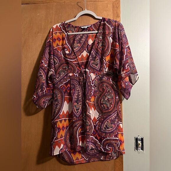 CAbi 841 Epic Tunic Kimono Top Multicolor Size S - Picture 4 of 11